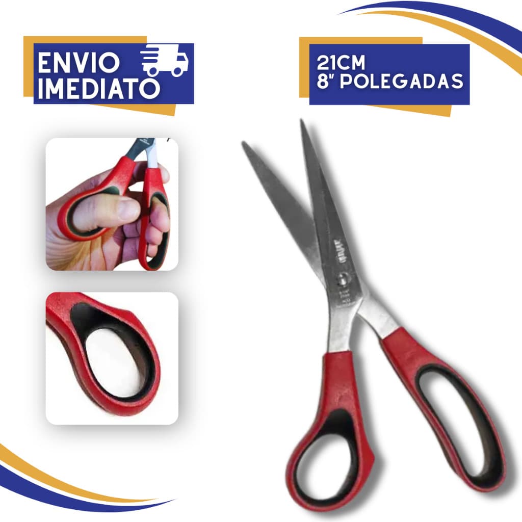 Tesoura Canhoto Multiuso Artepunto Vermelha 21 Cm 8 Polegadas