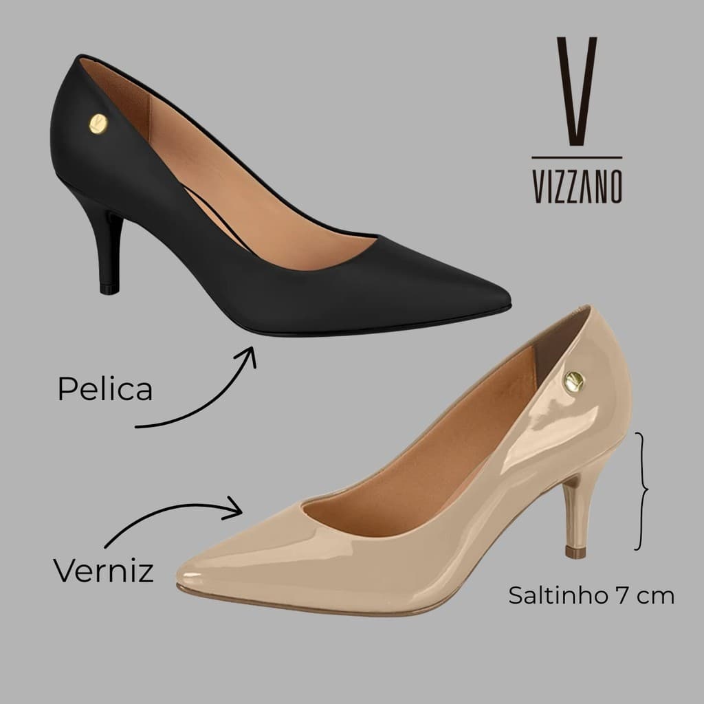 SAPATO SOCIAL ELEGANTE DIA A DIA SALTO 7 CM LEVE CONFORTÁVEL 1185.702