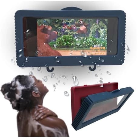 Porta Celular Impermeável e Anti embaçante Com Suporte Adesivo Use no Banho Cozinha Área de Serviço