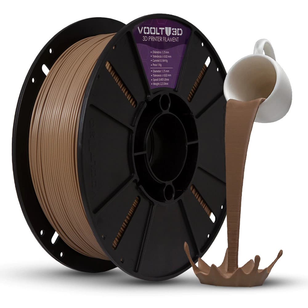 Filamento PLA Marrom Capuccino Velvet - 1KG