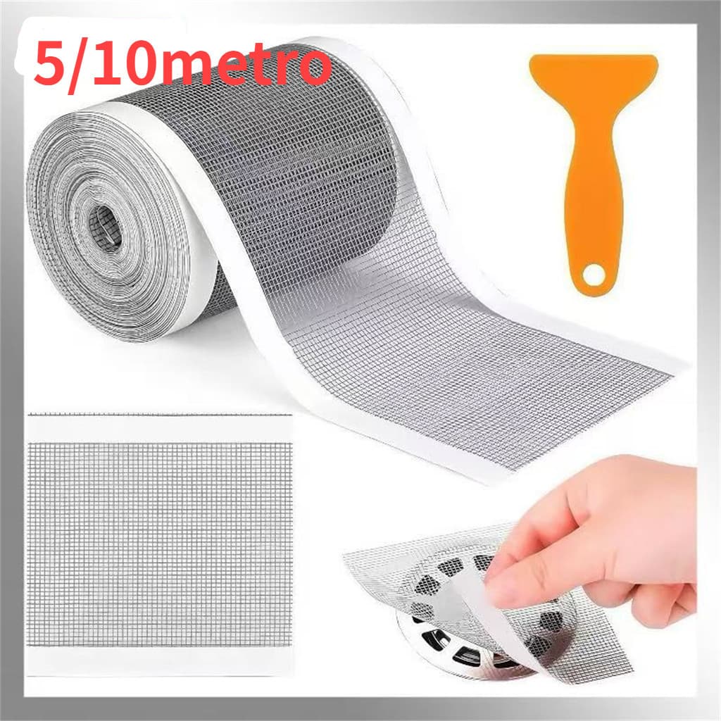 5/10metro Tela Protetora Ralo Anti Inseto 5Mx7CM Adesivo Filtro Banheiro Quintal Coletor JJ