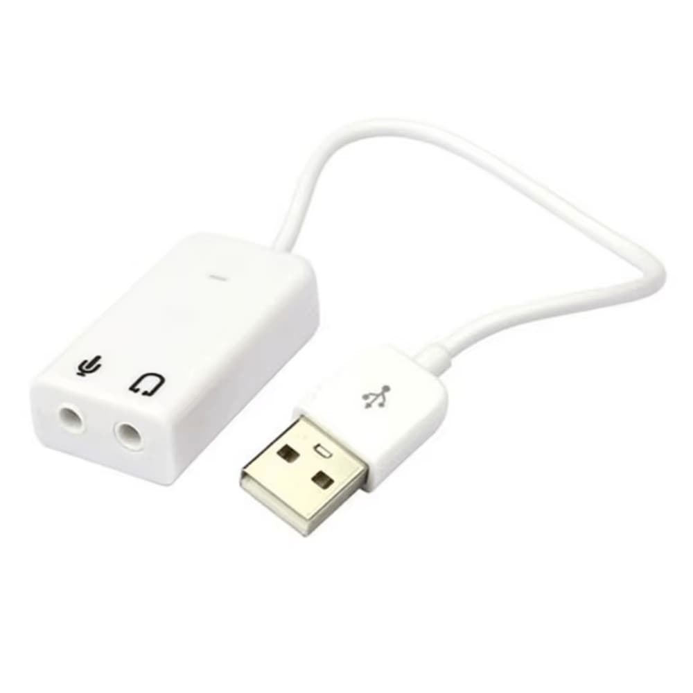 Adaptador de Áudio USB 7.1 3D entrada 3.5mm Fone microfone