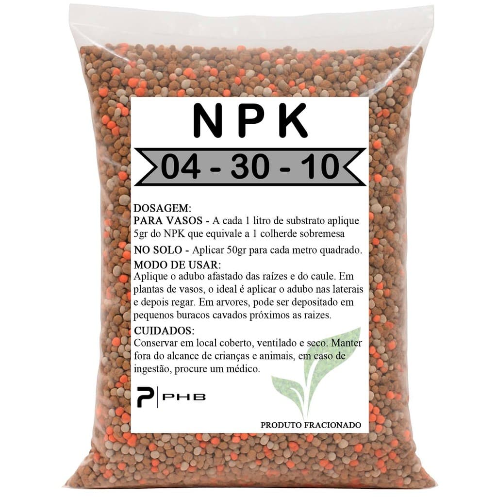 2Kg Adubo NPK 04-30-10 + FTE Fertilizante Ideal para Formação de Raízes, Floração e Alta Produtividade