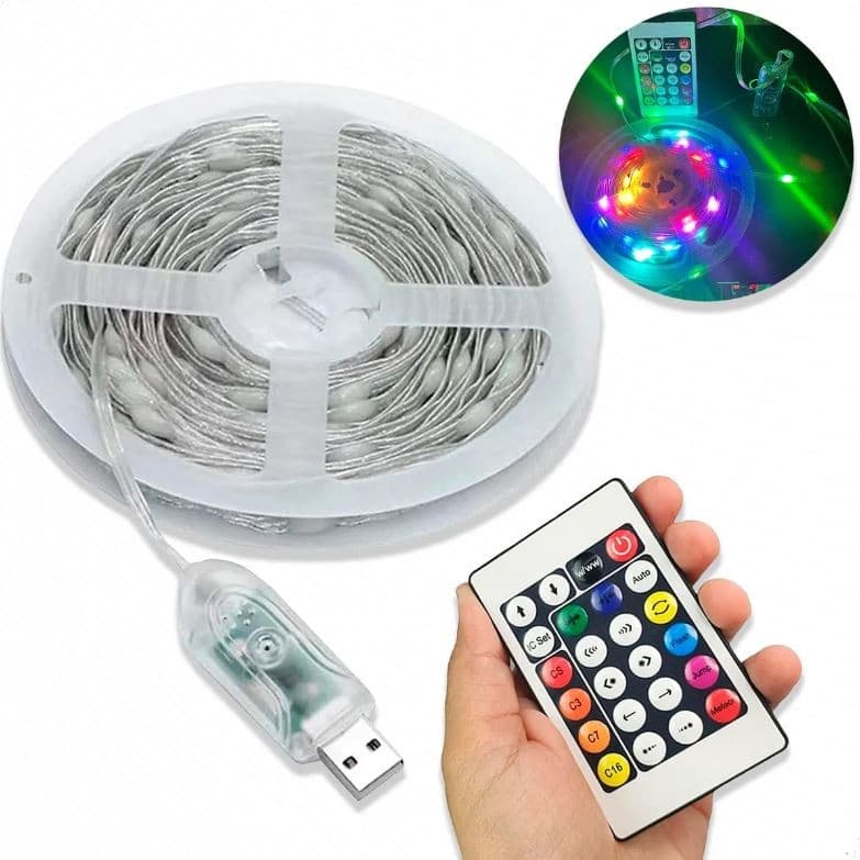 Fita Led Colorida Usb Impermeável Digital 10m Rgb App Luz Pisca Pisca Luz Inteligente