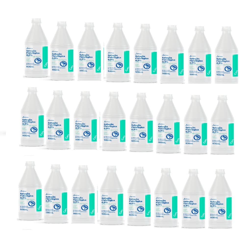 Kit 24x Soro Fisiológico 500ml Farmax Sorimax Bico Gotejador