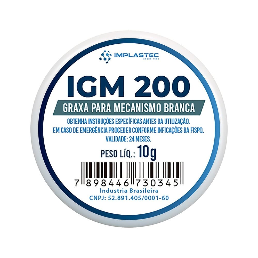Graxa para Mecanismo Branca IMPLASTEC - 10g