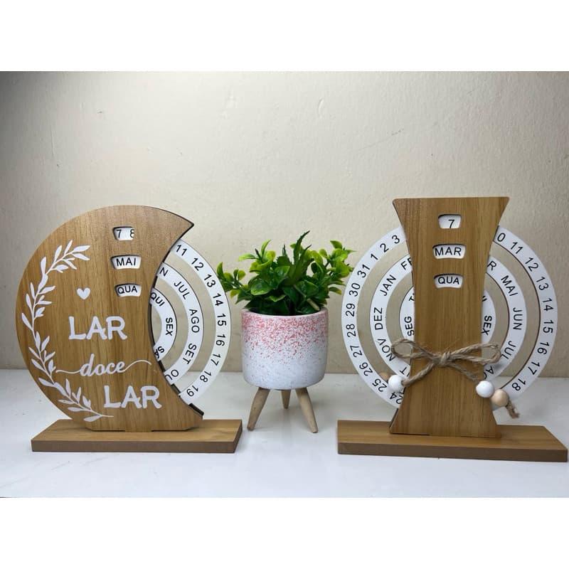 Calendário de mdf Circular Decoração lar doce lar