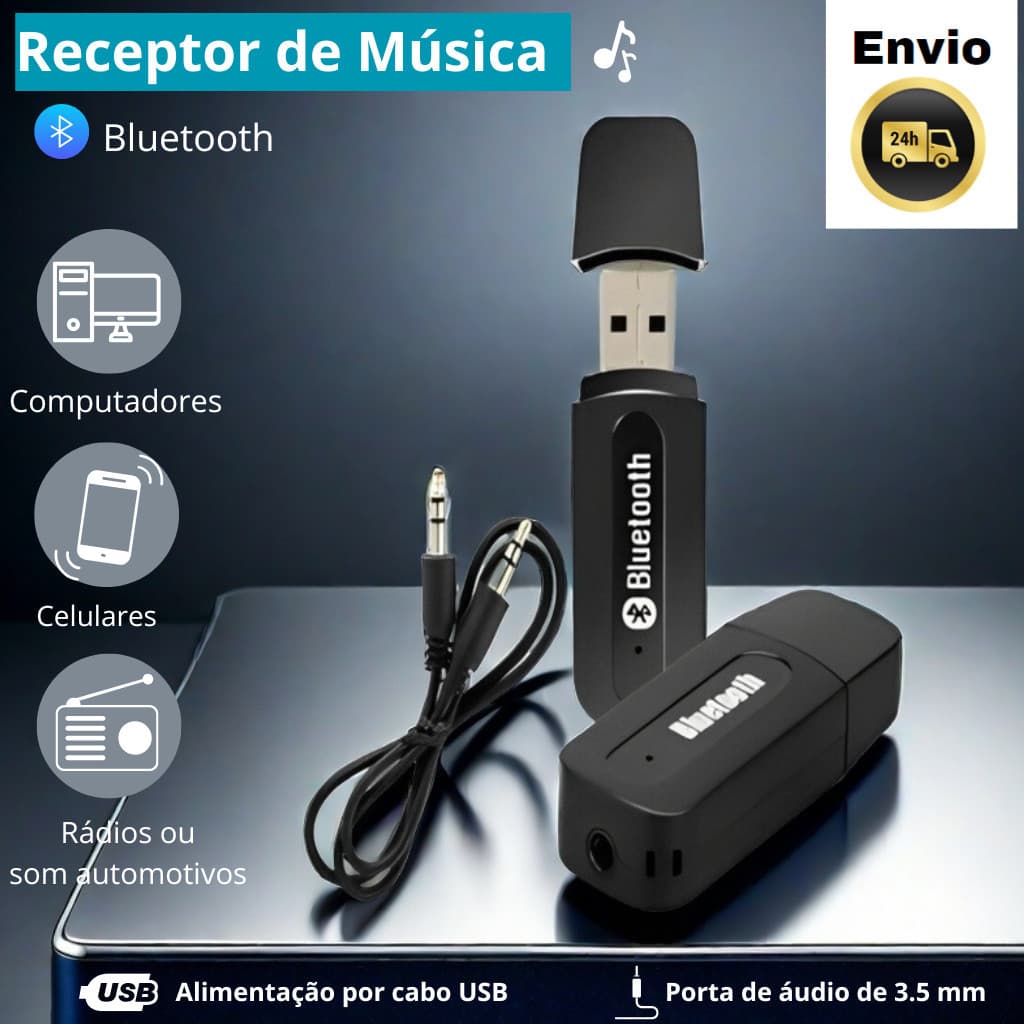 Receptor Adaptador Bluetooth USB P2 Audio