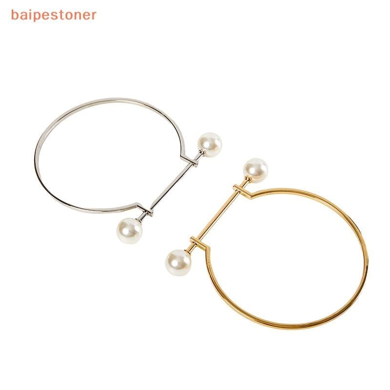 [baipestoner] Metal Bolsa Alça Suportes De Substituição Alças DIY Feitas À Mão Para Fazer Moda Imita Pérola Círculo Aces