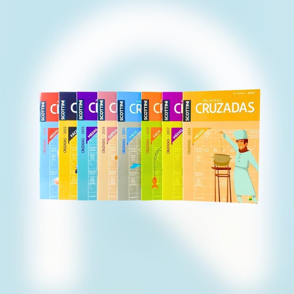 Kit C/8 Livros / Scottini Palavras Cruzadas 32 Pg / + de 250 Páginas