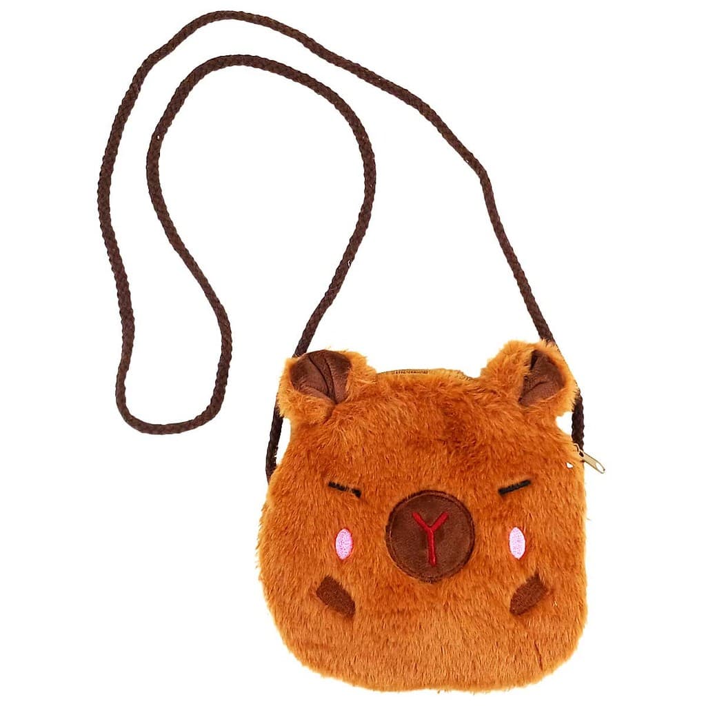 Bolsa de Pelúcia Capivara 15x14cm em Poliéster Interponte