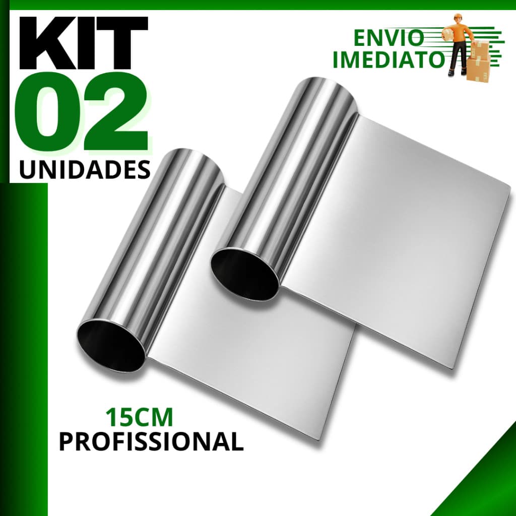 Espátula Tubular Inox | Raspadora e Cortador p/ Massas, Bolo, Legumes e Cozinha Multiuso