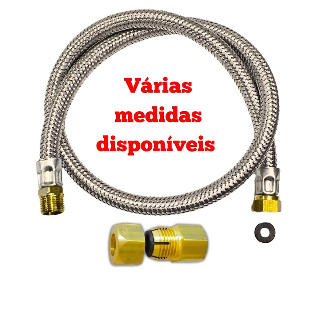 ENVIO IMEDIATO - Mangueira para Gás Encanado Flexível Malha de Aço