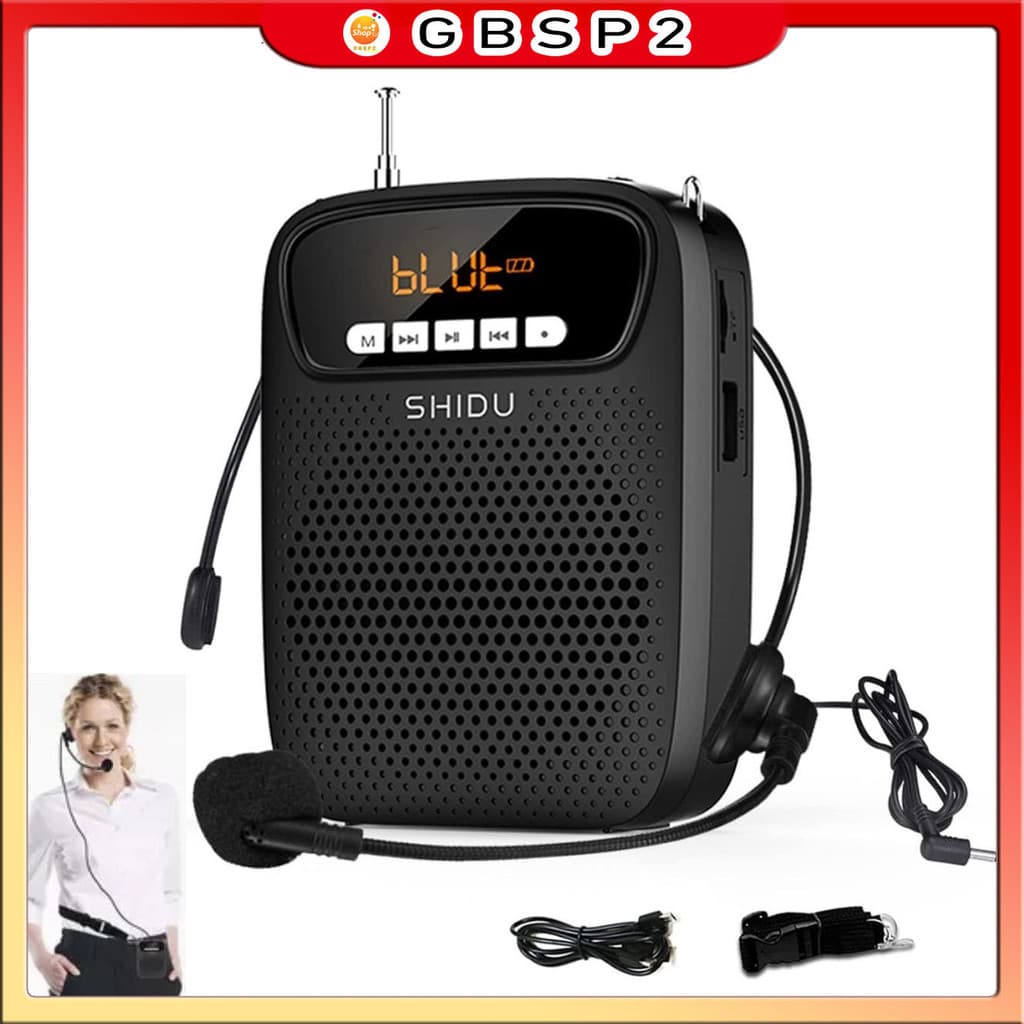 Megafone Portátil Amplificador De Voz Com Microfone De Cabeç para Aulas Apresentações Treinamentos
