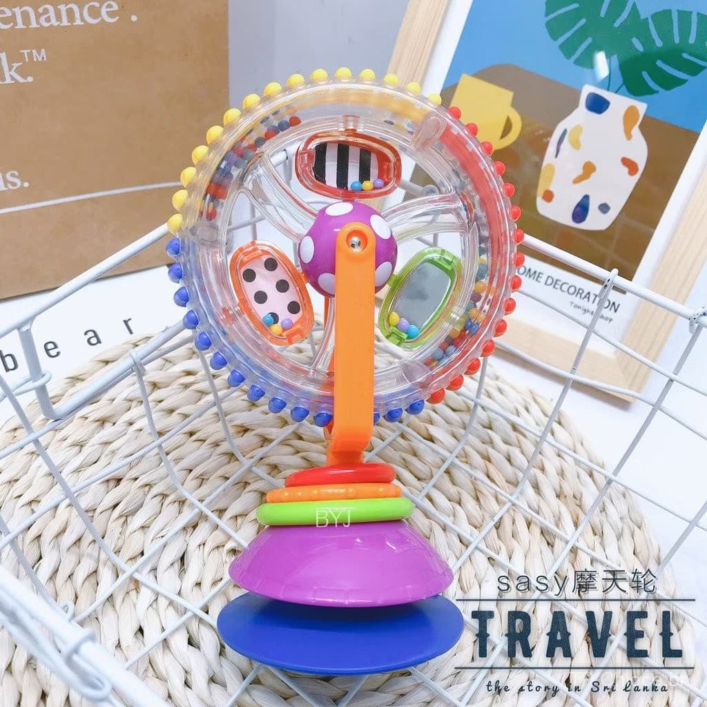 Brinquedo Roda Gigante Rotativa Sensorial Macia de 3 Cores com Ventosa Bebê de 0 a 3 anos Baby Educational Toy Fashional