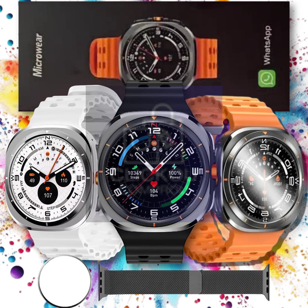 Smartwatch MA27 Relogio Inteligente Galaxy Watch Ultra GPS NFC Whatsapp Chat GPT Microwear Original