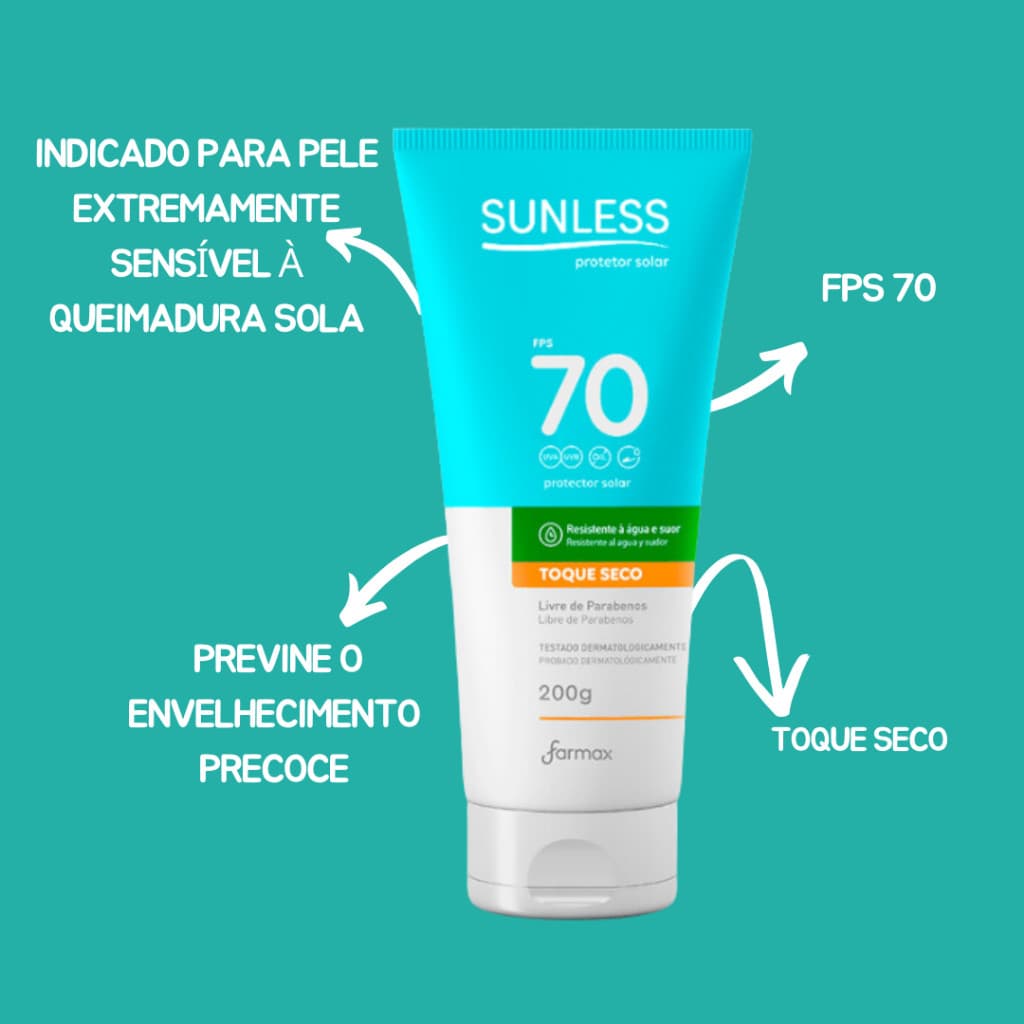 Protetor Solar Corporal e Facial 200g Sunless Toque Seco e Pele Protegida