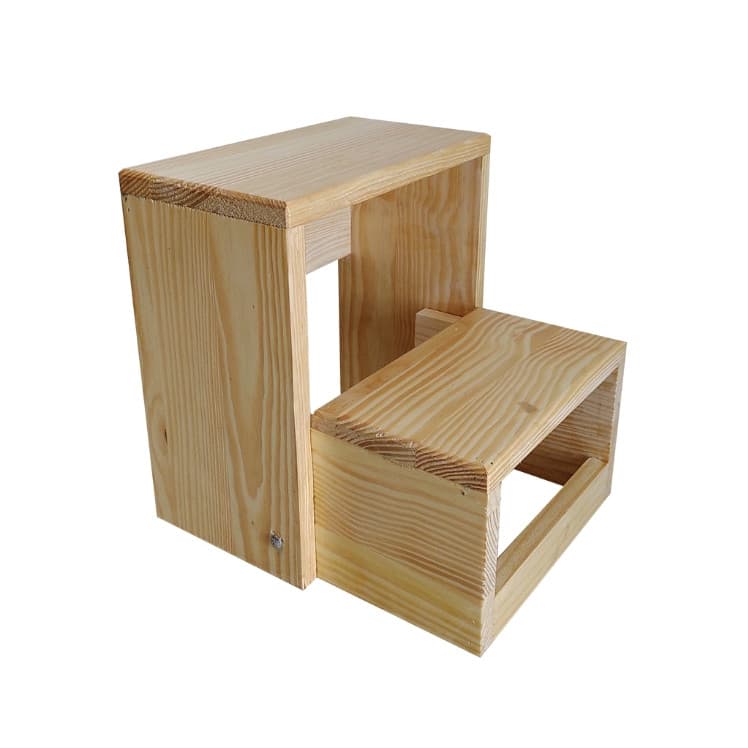 Banquinho Infantil Escadinha Madeira Pinus Resistente Criança Pia Escovar Dentes Lavar Mãos