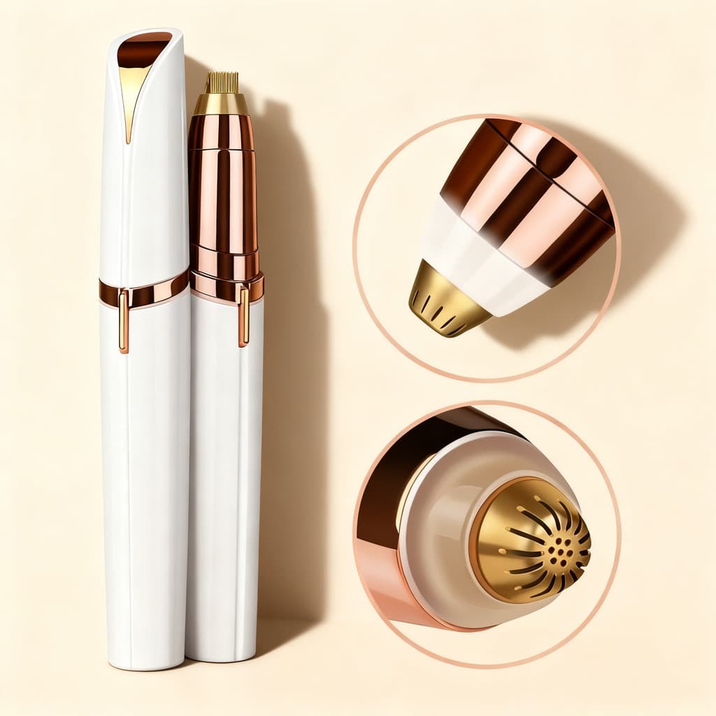 KIT Depiladora Caneta Aparadora De Sobrancelha Rosto Portátil Elétrico Recarregável NS02