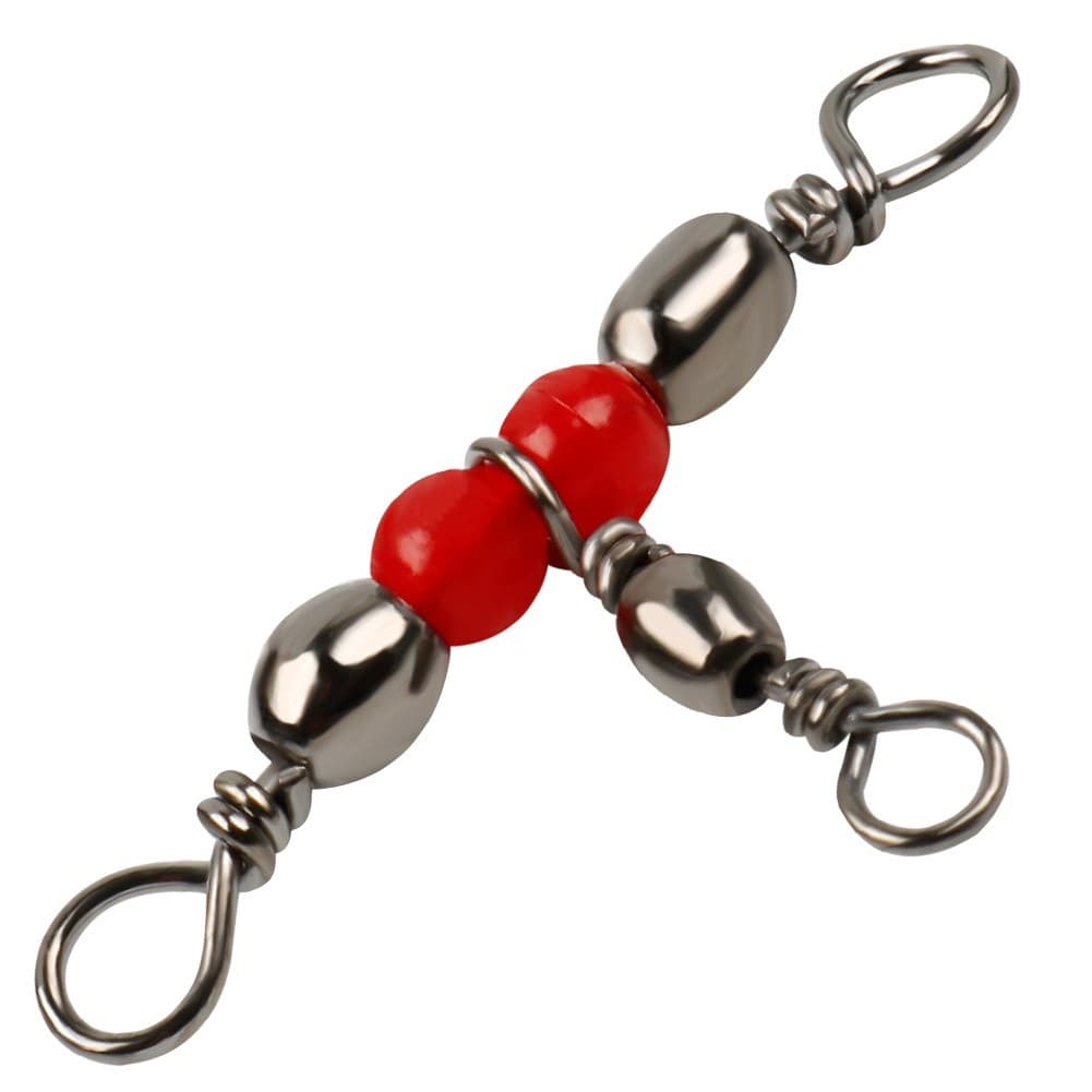 20pcs Tackle De Pesca De 3 Vias Conector Giratório Em Ângulo