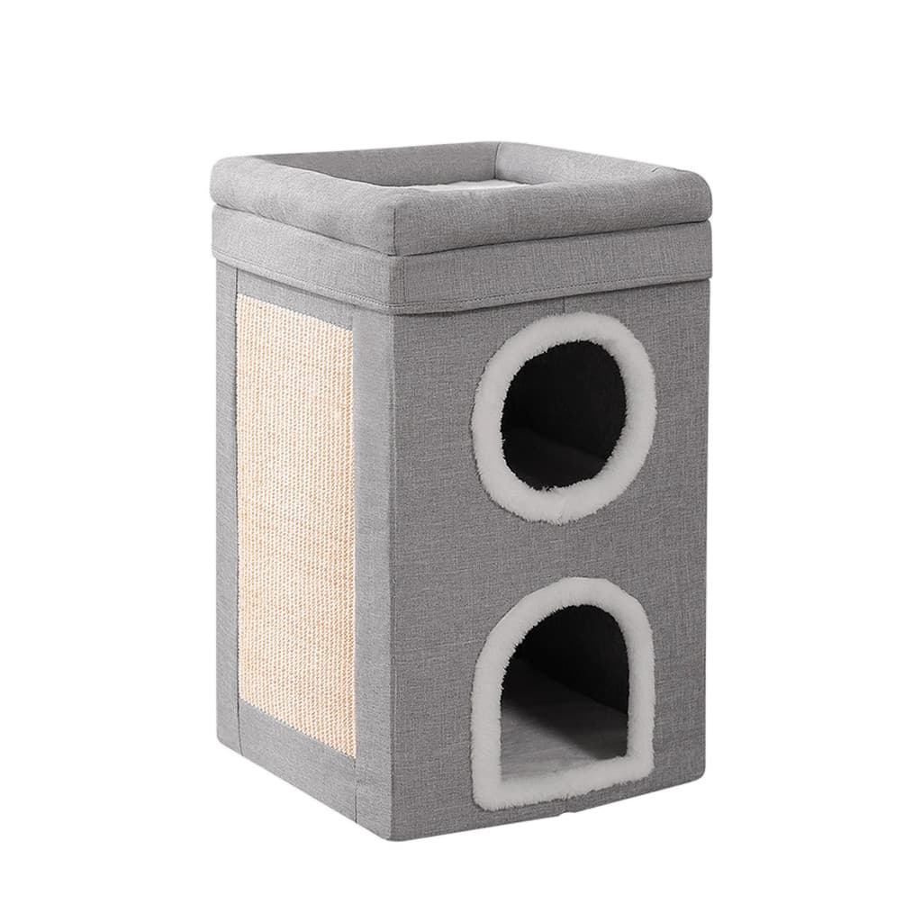 Casa Cama Arranhador Sisal para Gatos 3 Andares Moderna Dobravel Casinha Luxo