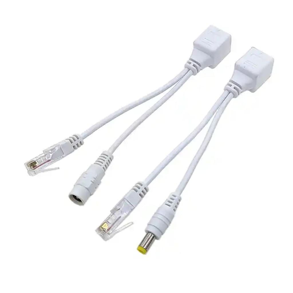 Par De Cabo Adaptador Poe Rj45 12v 2a Ethernet Até 30metros