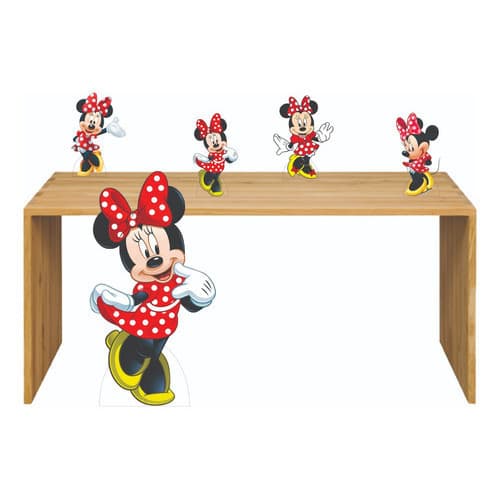 Kit Display Chão E Mesa Minnie 5 Peças Totens Mdf