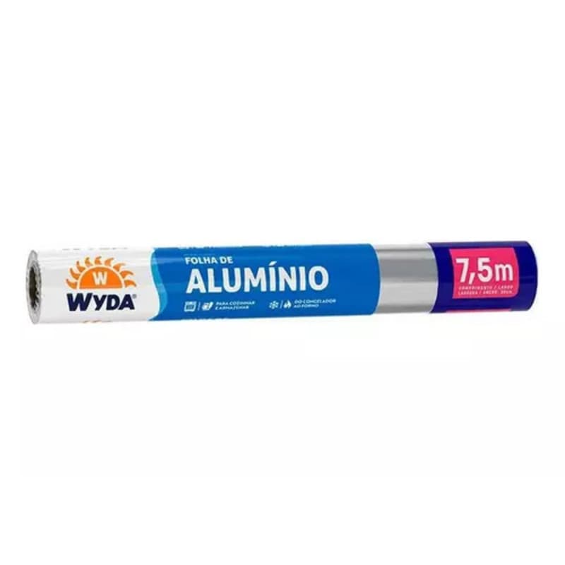 Rolo de Papel Alumínio 30cm x 7,5m Tradicional - Wyda