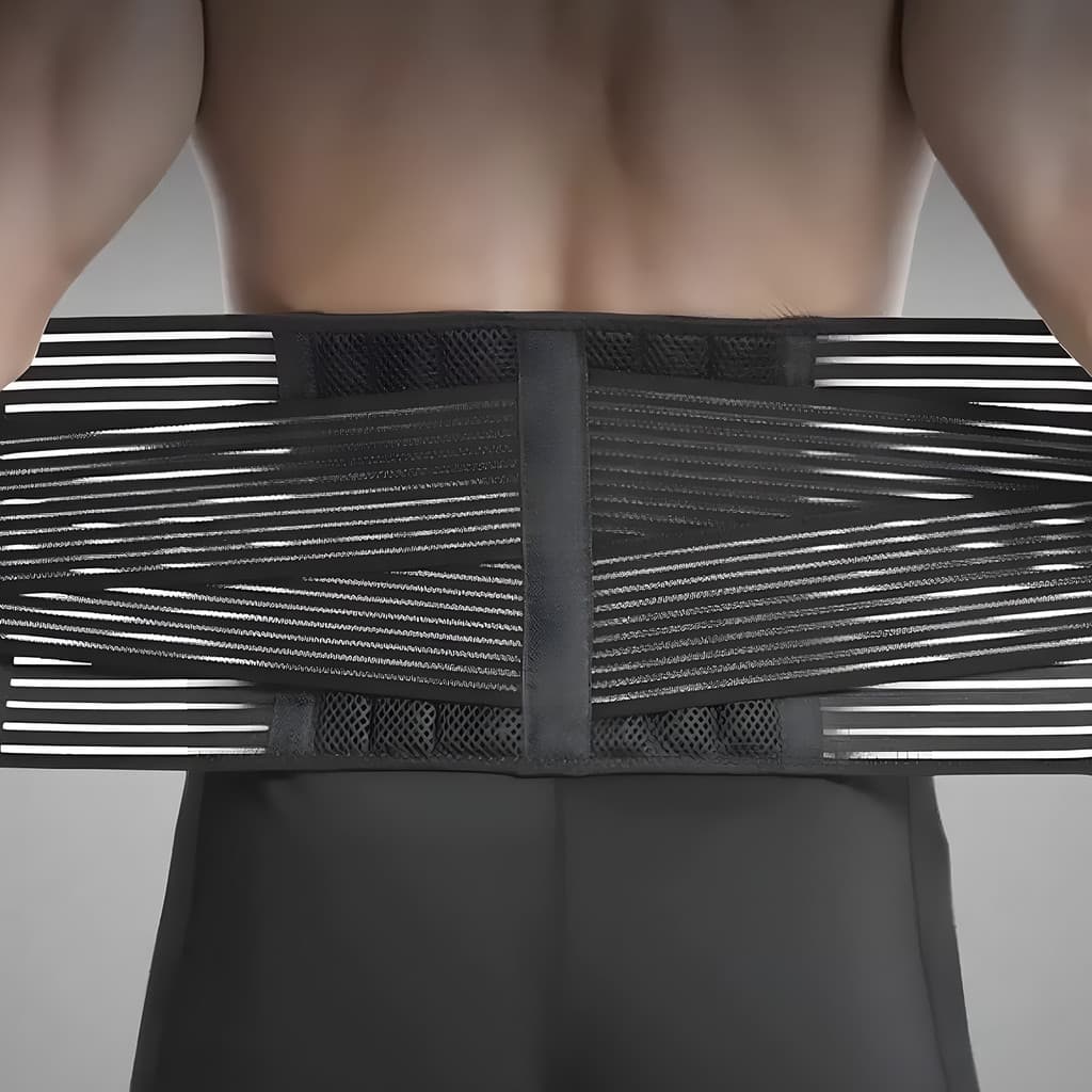 Cinta Lombar Magnética com Hastes Flexíveis Suporte Alívio da Dor e Correção Postural