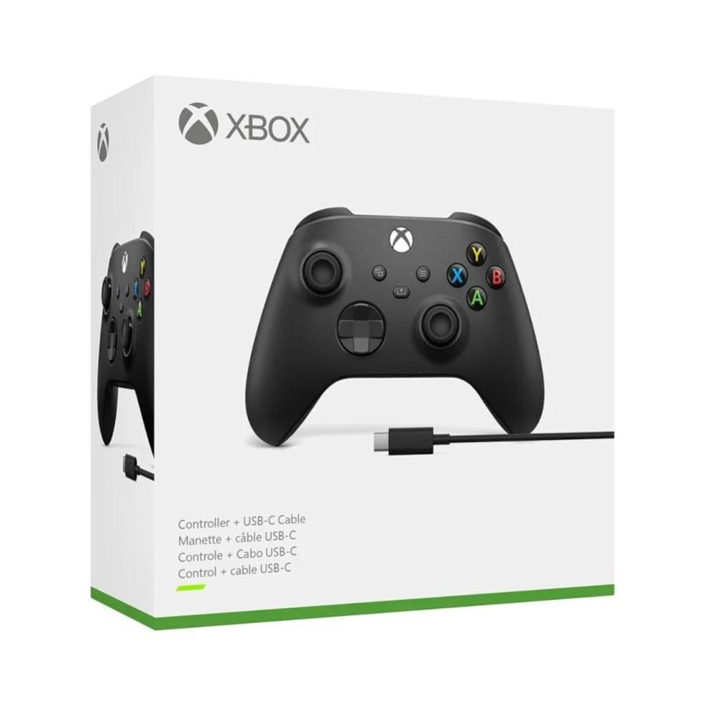 Controle Sem Fio Microsoft Xbox + Cabo USB-C Preto