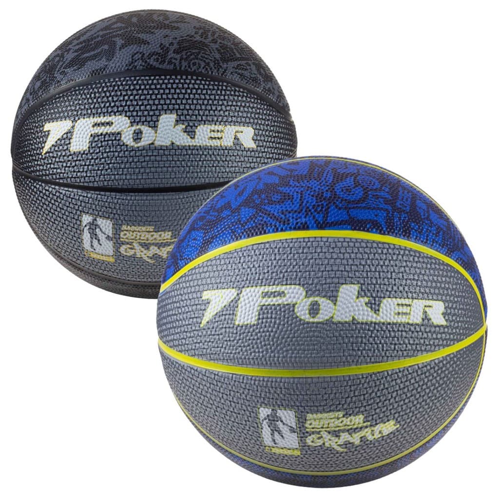Bola de Basquete Grafite N°7 OFICIAL Poker - Para Basquete de RUA em quadra externa e areas abertas