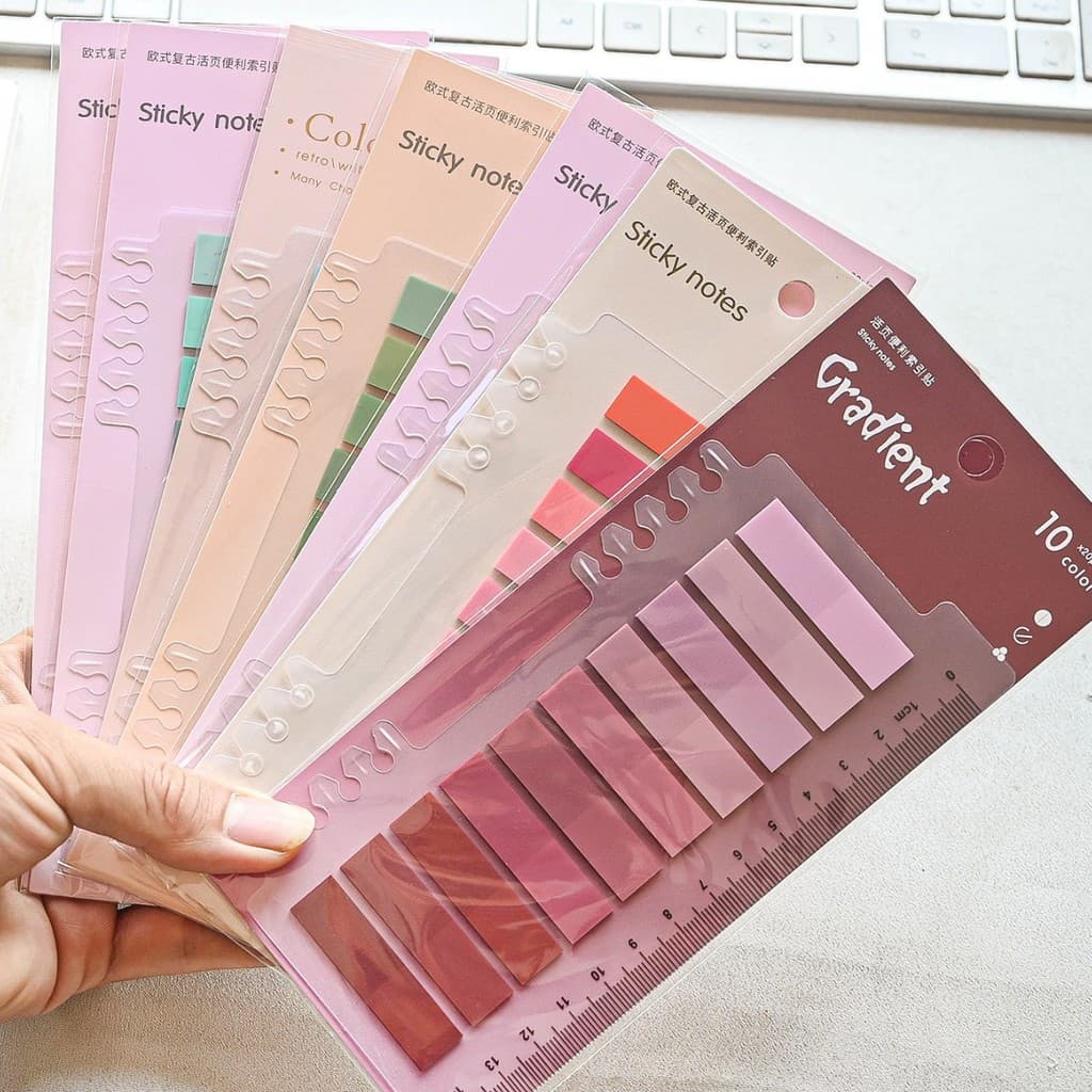 200 Folhas/pc Classificação Do Estudante Em Cores Morandi Índice Adesivo Pasta Fluorescente Chumbo Cor Transparente Post