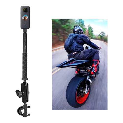 Bastão Suporte Moto P/ Câmera 360 Graus Efeito Invisível Insta360 Extensor Retrátil Alumínio Sport