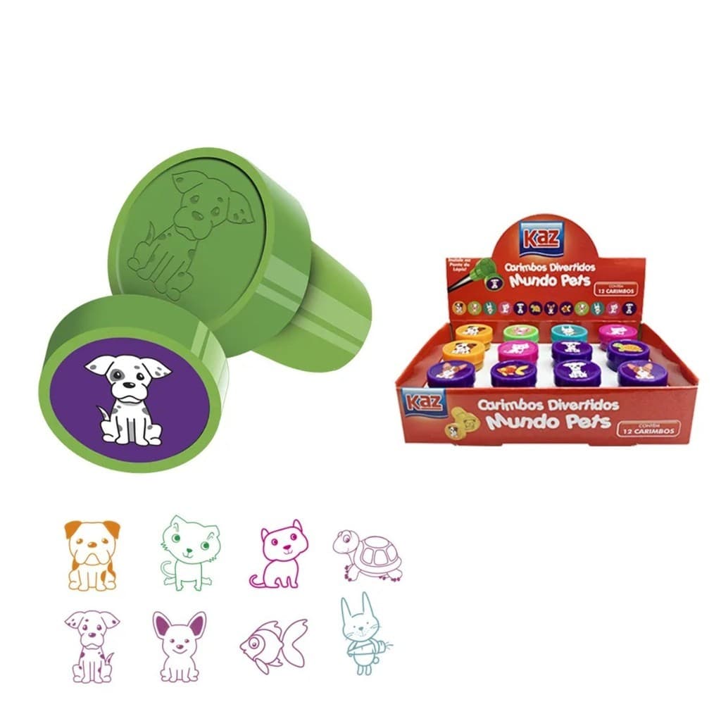 Kit 06 Carimbos Fun Coloridos Divertidos Animais/FRUTINHAS/Princesas