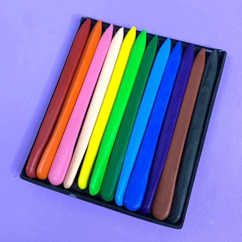 Giz De Cera Plástico Triangular Lápis 6/12/24/36 Cores Colorir Antiaderente, Durável E Lavável