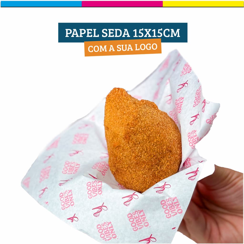 Papel Manteiga 15X15cm Personalizado com a sua logo