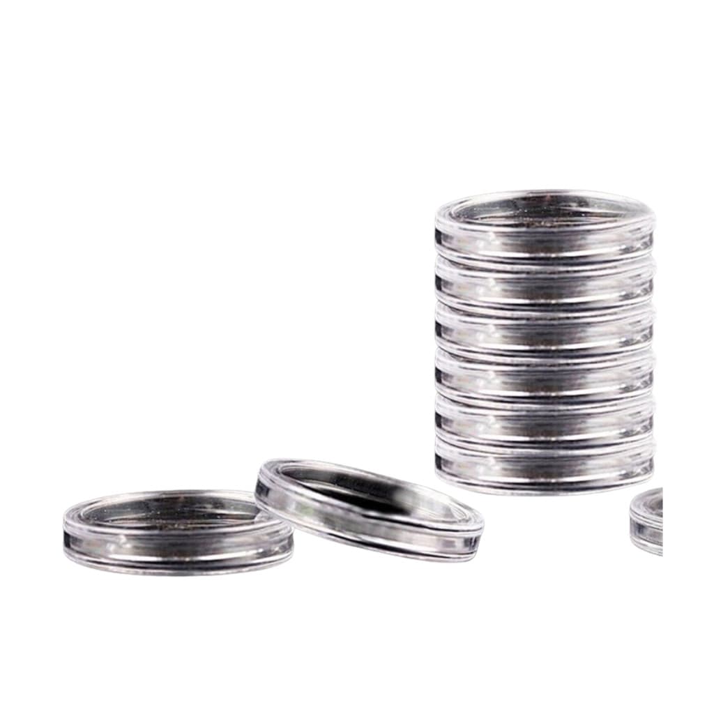 Cápsulas Redondas Transparentes Armazenamento para Moedas
