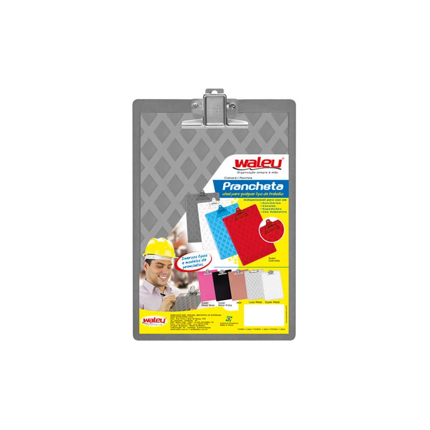 KIT com 2 Prancheta   A4/Oficio Fumê Maxcril