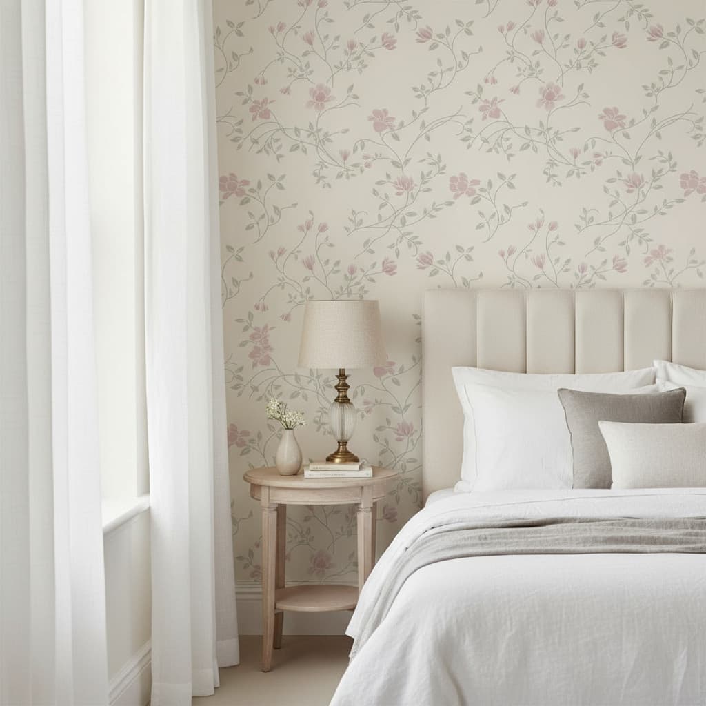 Papel De Parede Adesivo Floral Flores Delicada