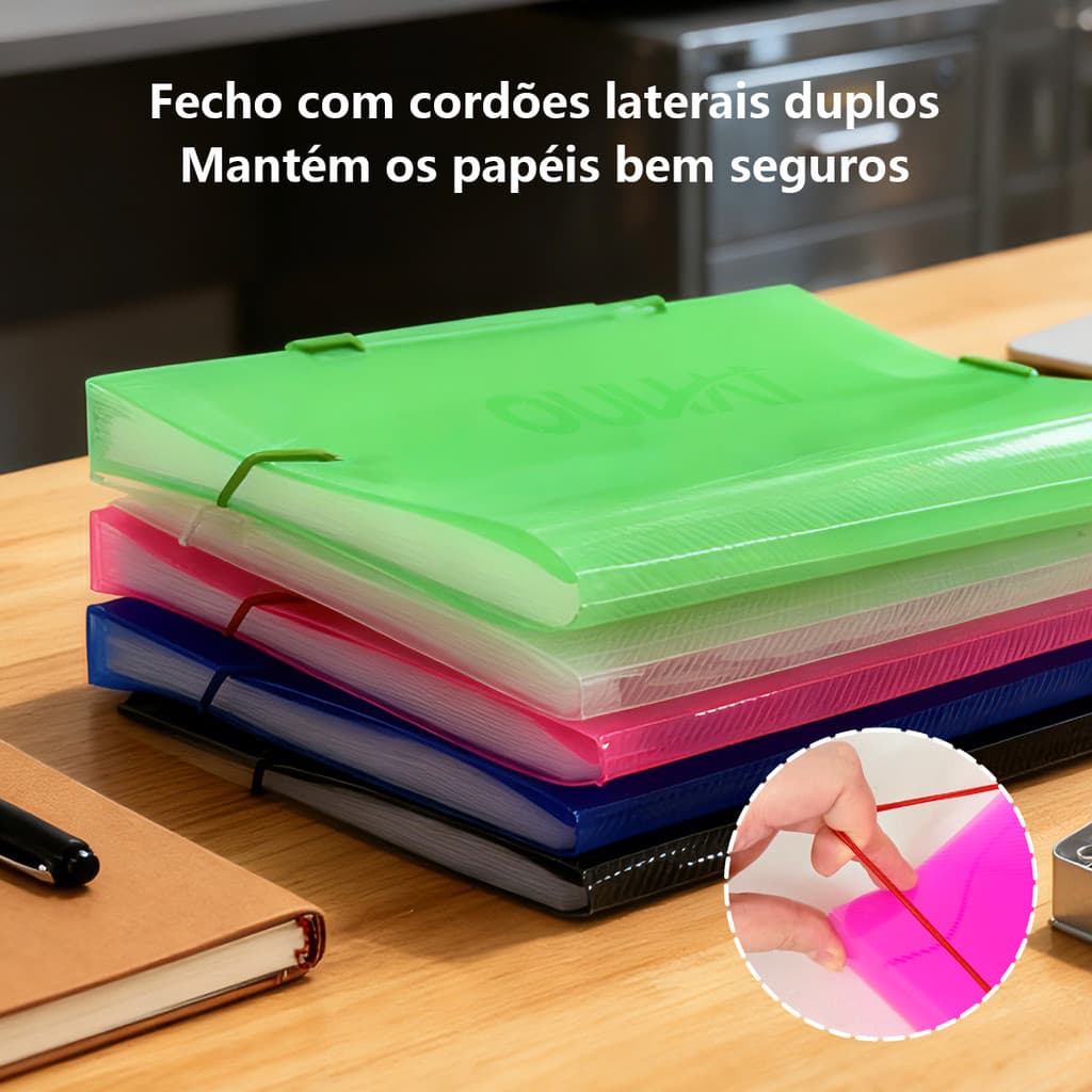 Pasta Sanfonada 12 Divisórias Tamanho A4 Ofício 330x235mm