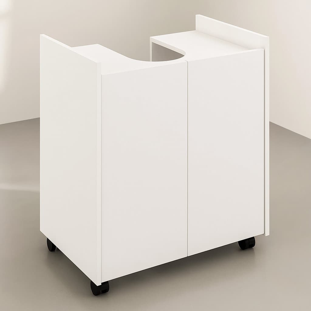 Gabinete Banheiro Pia de Coluna – Prático, Moderno e Funcional Branco