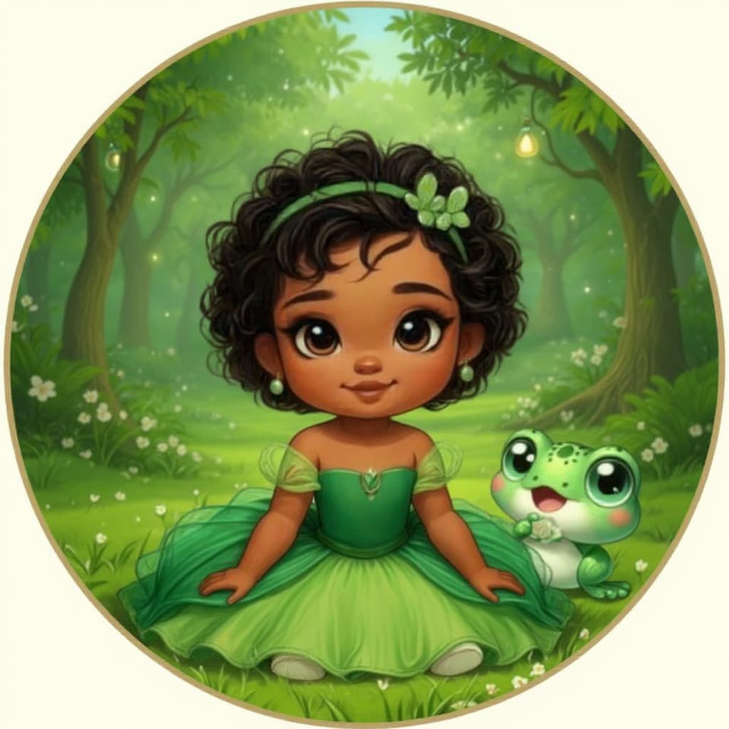 Painel Festa Princesas Tiana Baby| A Princesa e o Sapo |Vários Modelos | Tecido Premium | Frete Grátis 150x150cm 50x50cm