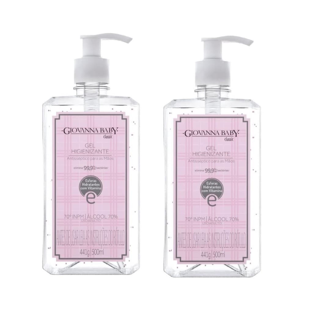 Giovanna Baby Kit 2 Gel Higienizante Classic Álcool 500ml