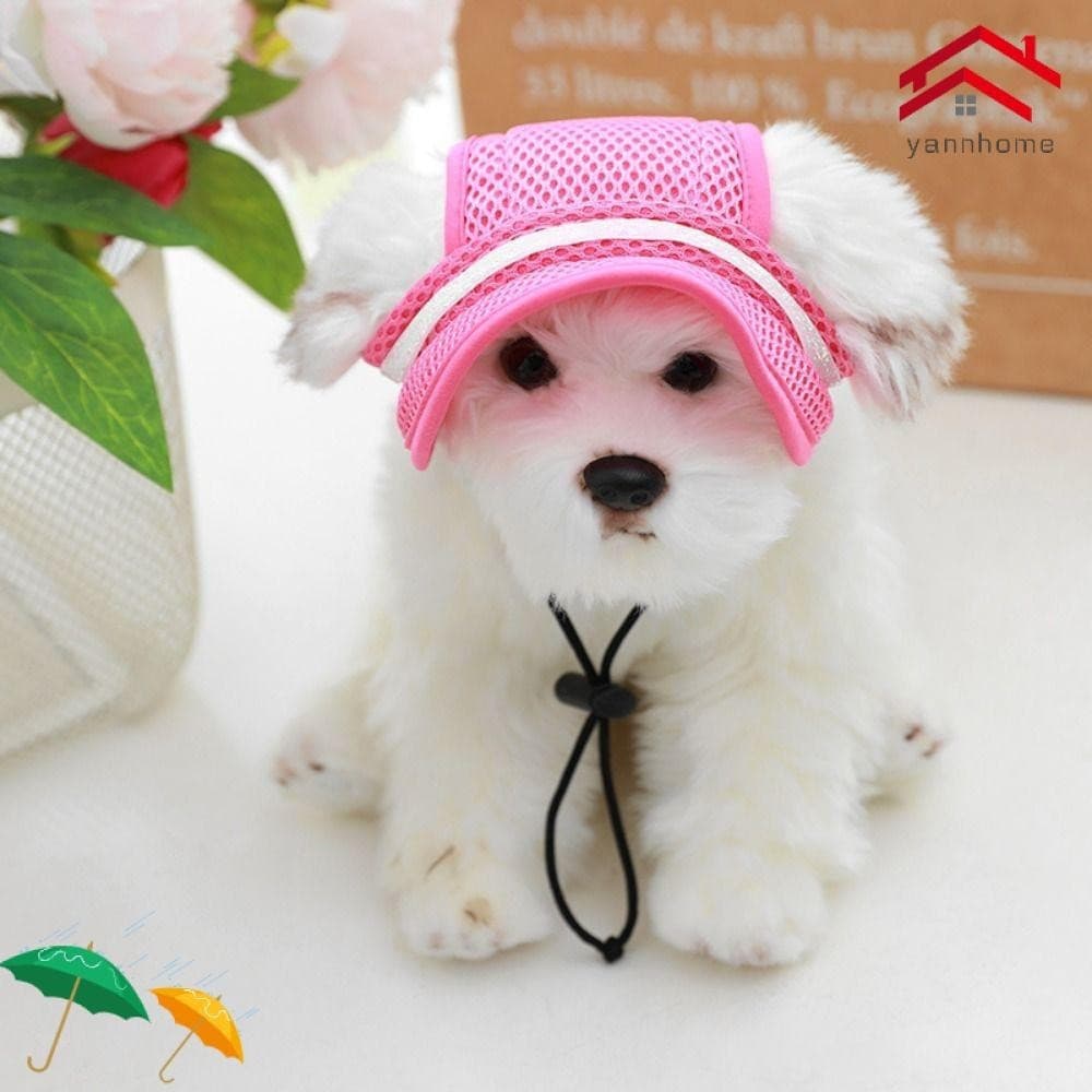YANNHOME Dog Chapéu De Viseira , Boné De Princesa Com Aba Redonda Ajustável , Cachorro Laço Respirável Sombrero