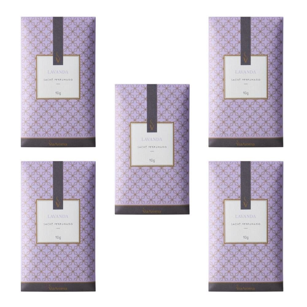 Kit 5 Sachê Perfumado Lavanda Via Aroma - 10g