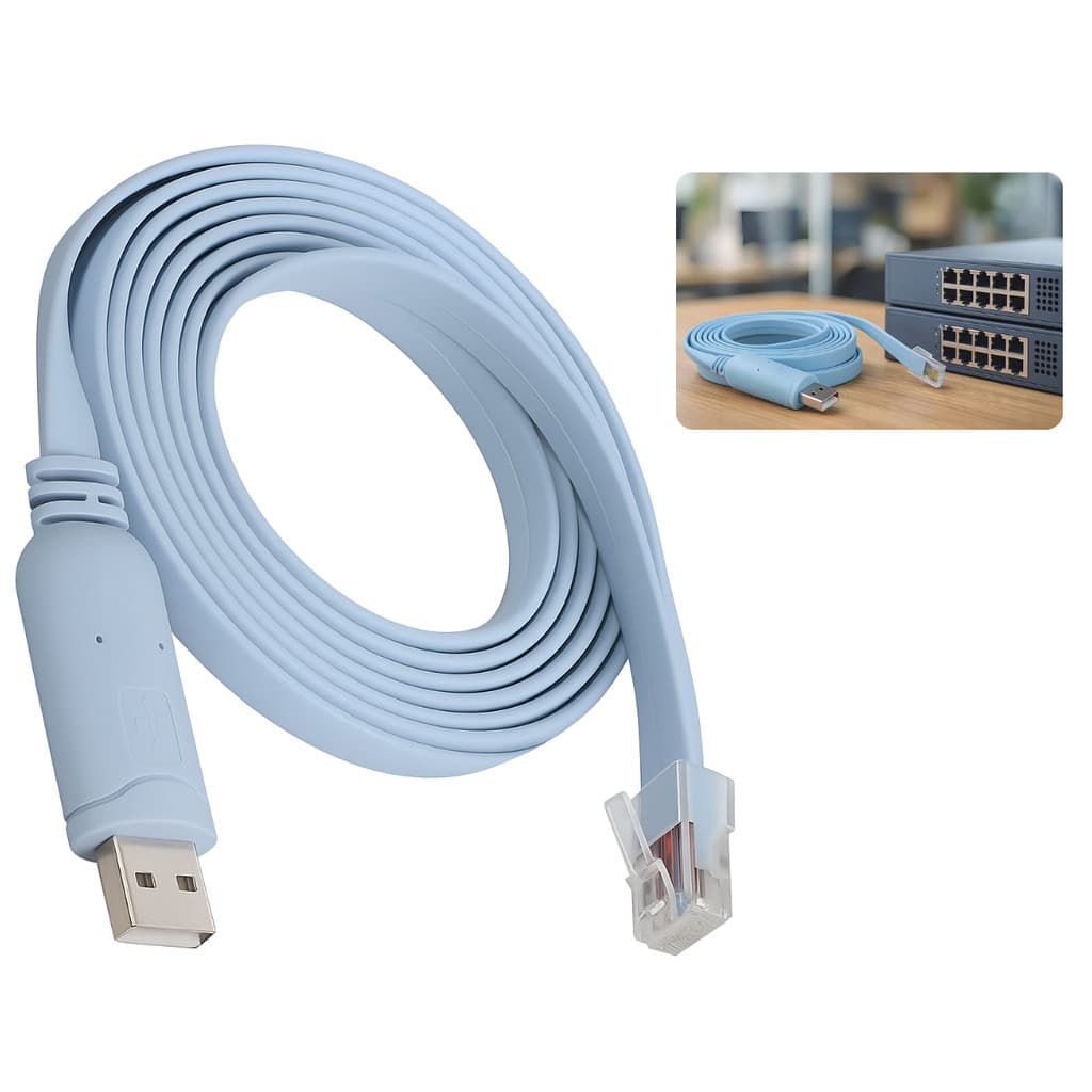 Cabo Console Usb Para Rj45 Ftdi Switch Roteador 1,8 Metros