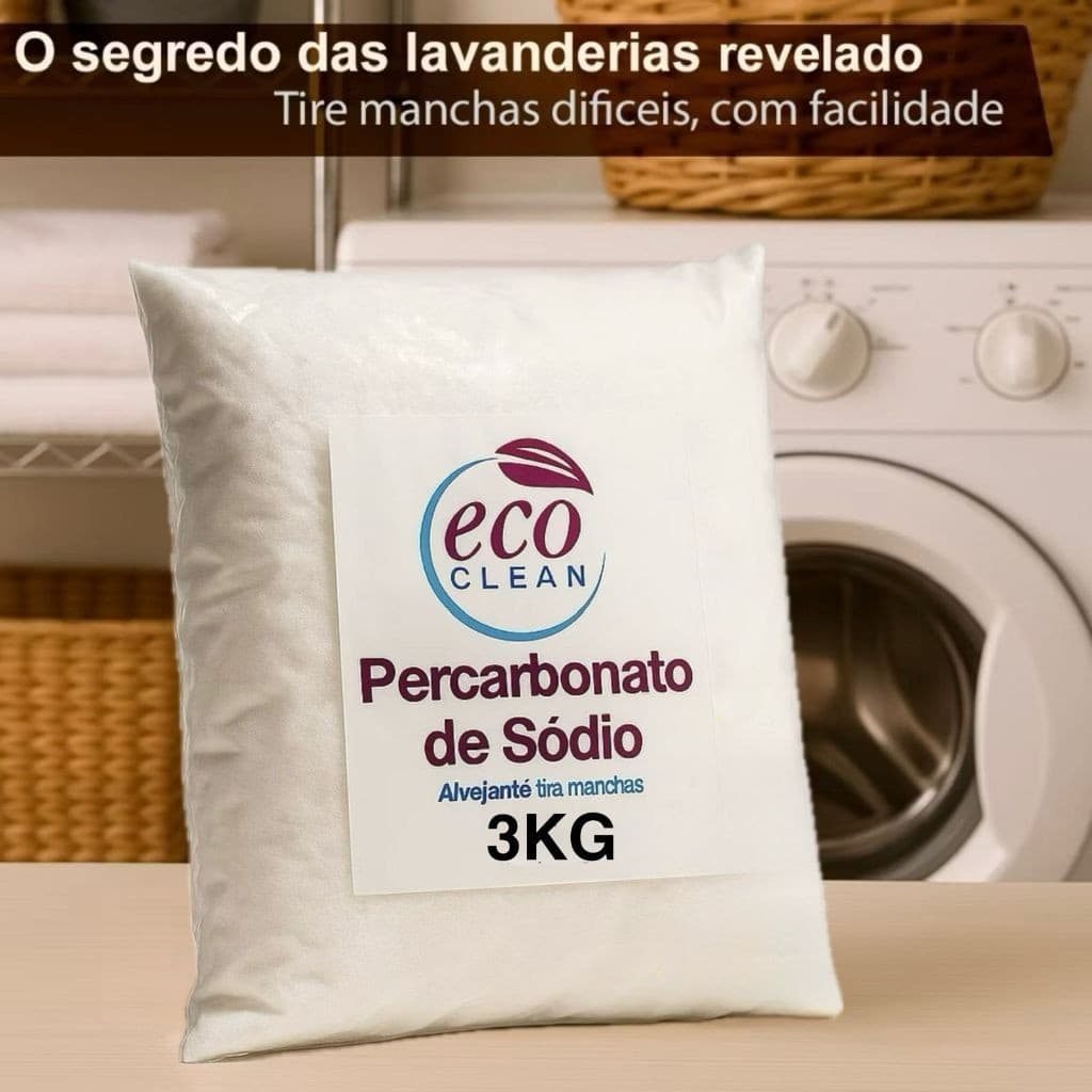 Percarbonato De Sódio 3KG 100% PURO Alvejante Tira Manchas Roupa Branca e Colorida 3kg,2kg e 1kg