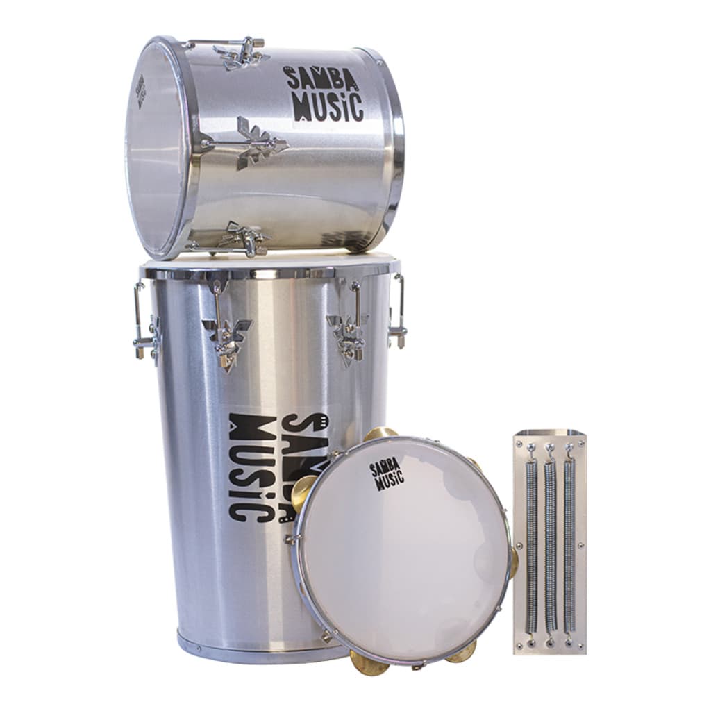Kit Samba Music (Rebolo Cônico, Repique de Mão, Reco Reco, Pandeiro)