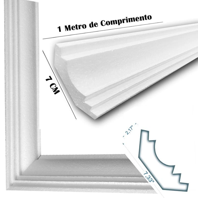 Roda Teto isopor Moldura de Isopor 30 Metros