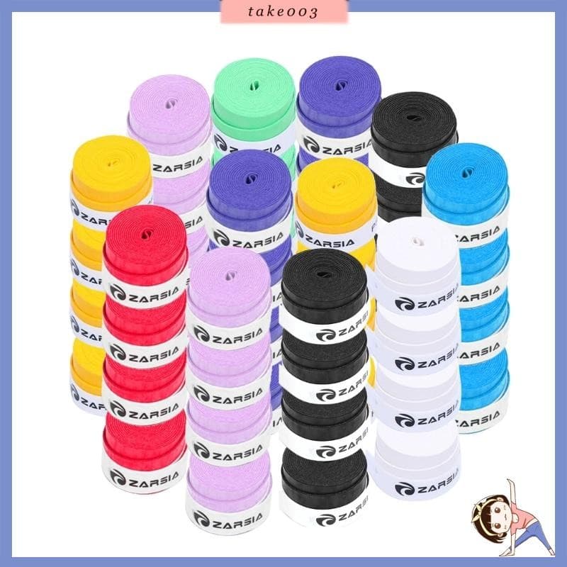 TAKE03 60 Pçs Conjunto Raquete Tênis Overgrips Badminton Overgrip Anti-Deslizamento Grip Tape Absorve Suor